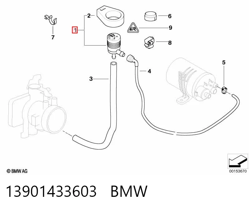 13901433603 BMW Клапан вентиляции газов топливного бака