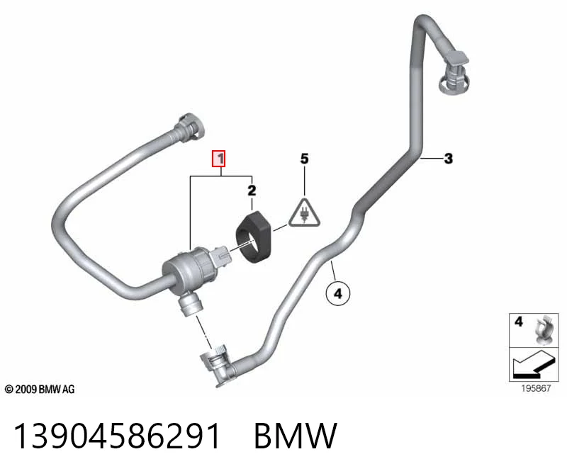 Клапан вентиляции газов топливного бака на BMW 5  F10