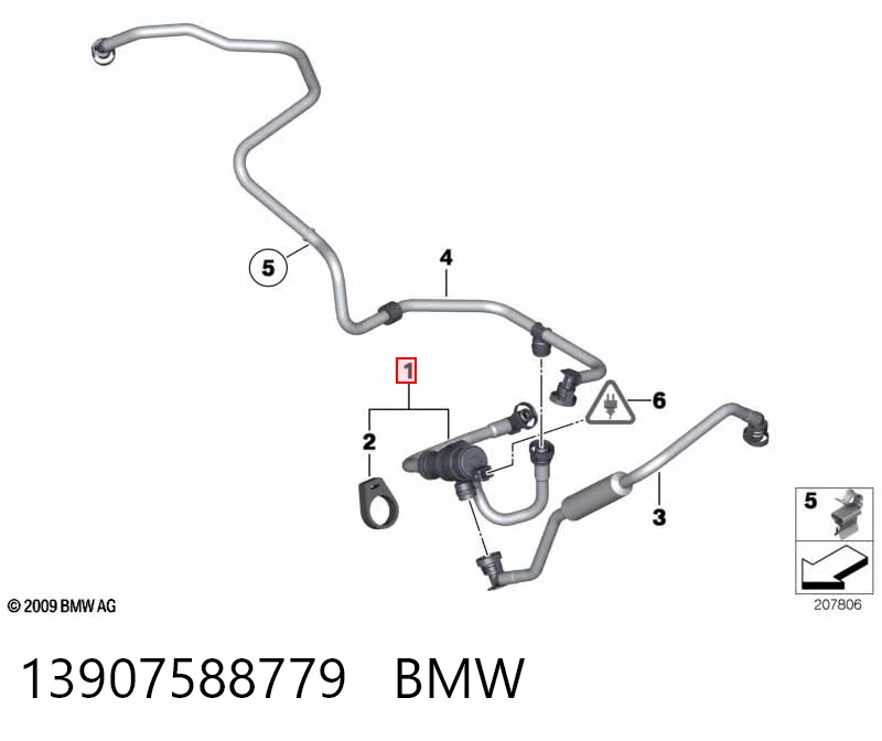 Клапан паров бака BMW 5 седан (F10) (2009 - 2016) цена, от 98.93 USD
