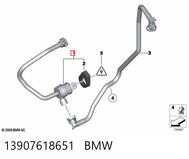 Клапан паров бака BMW 5 седан (F10) (2009 - 2016) цена, от 98.93 USD