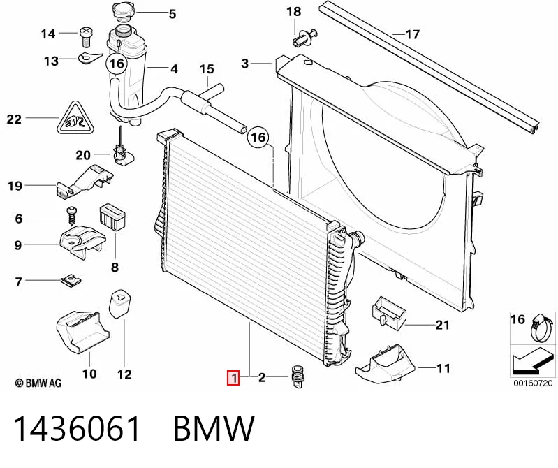 1436061 BMW Радиатор основной