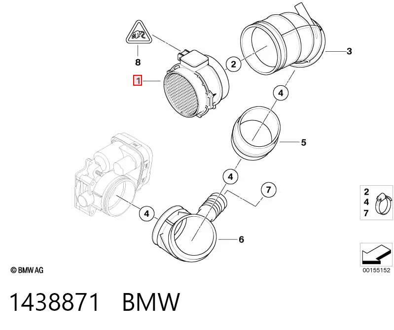 1438871 BMW Датчик расхода воздуха