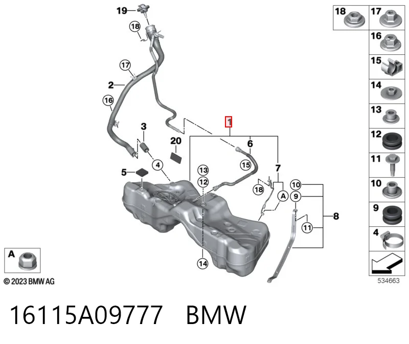 Бак топливный BMW 16115A09777