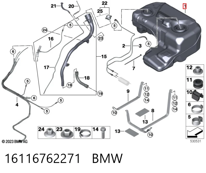 Бак топливный на BMW X5  E53