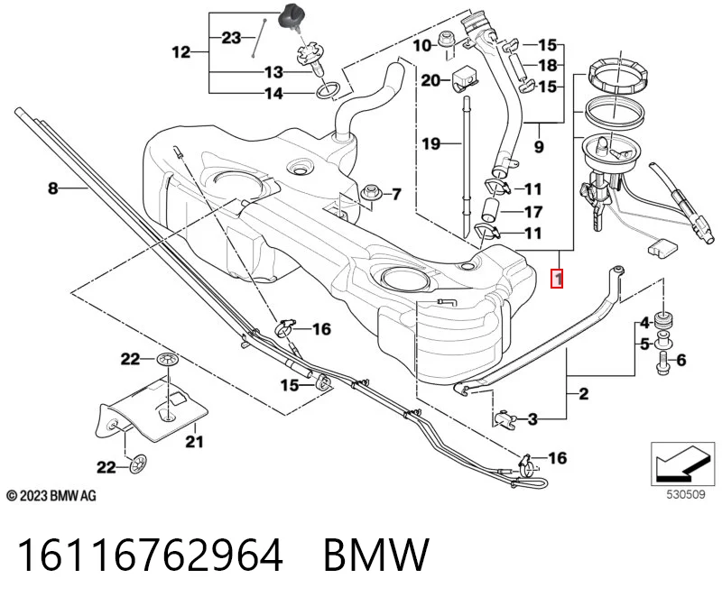 Бак топливный BMW 16116762964