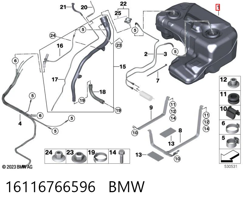 Бензобак BMW X5 внедорожник (E53) (2000 - 2006) цена, от 38.01 USD