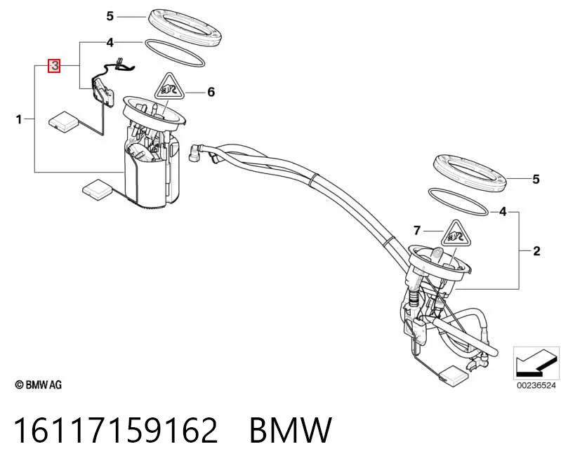 16117159162 BMW Датчик уровня топлива в баке правый