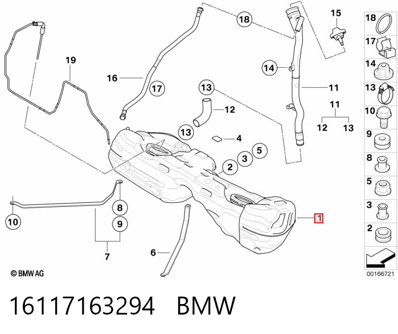Бак топливный на BMW X1  E84