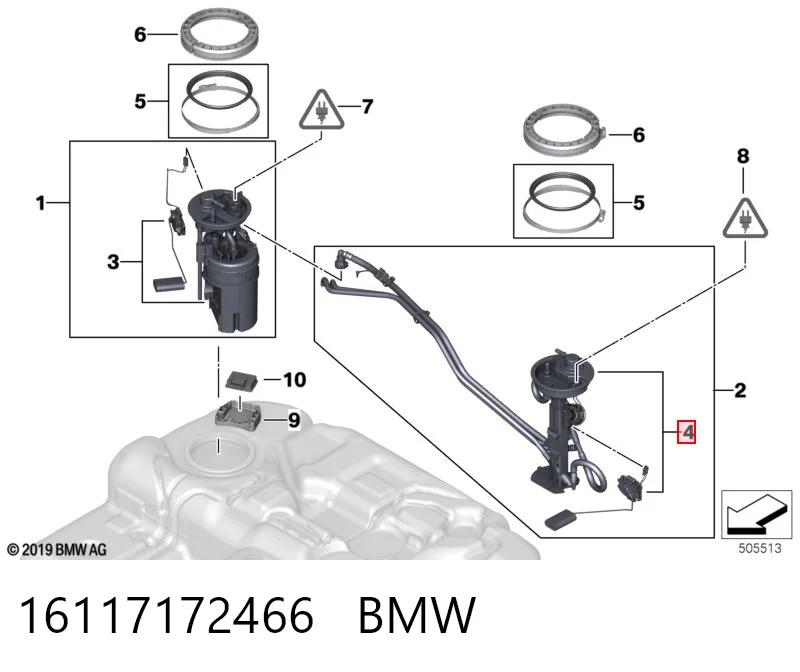 16117172466 BMW Датчик уровня топлива в баке