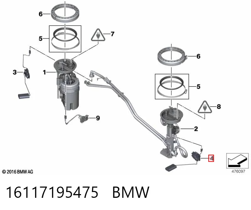 16117195475 BMW Датчик уровня топлива в баке