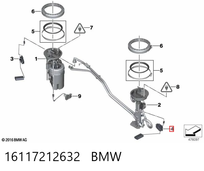 16117212632 BMW Датчик уровня топлива в баке