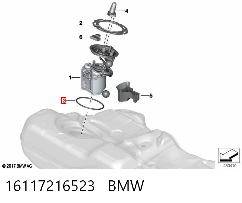 16117216523 BMW Шланг заливной горловины, топливного бака