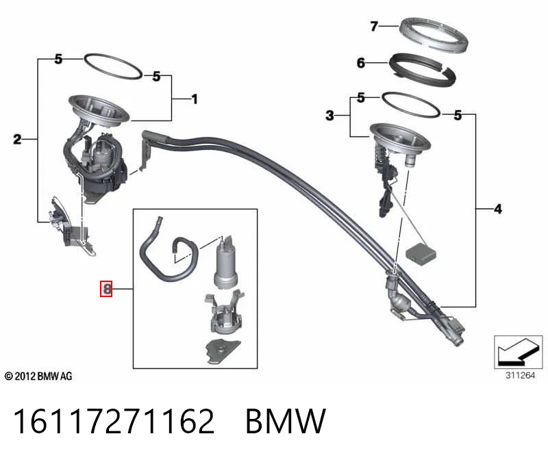 16117271162 BMW Элемент турбинка топливного насоса
