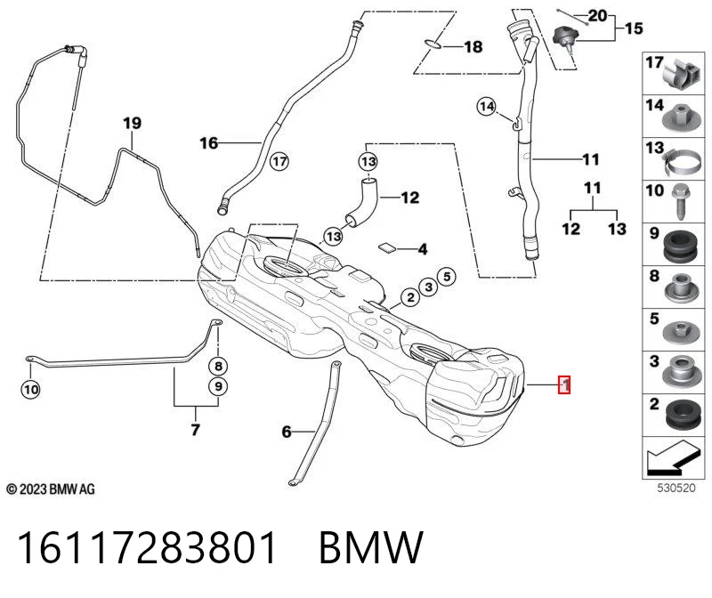 Бензобак BMW 1 хэтчбек (E81) (2006 - 2012) цена, от 541.32 USD