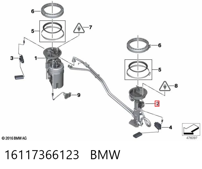 16117366123 BMW Датчик уровня топлива в баке левый