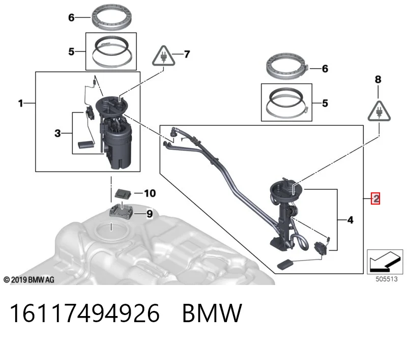 16117494926 BMW Датчик уровня топлива в баке левый
