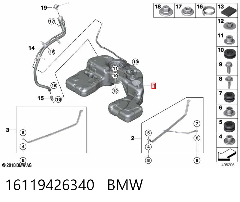 Бак топливный BMW 16119426340