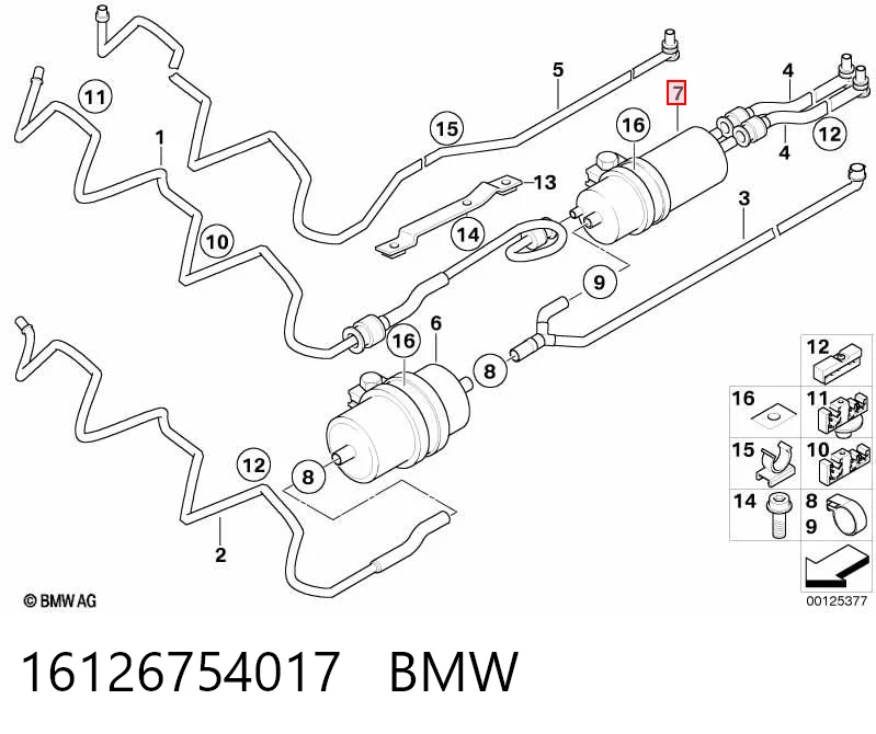 Фильтр топливный BMW 16126754017