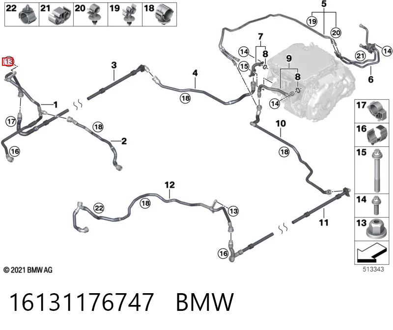 16131176747 BMW Болт (гайка) крепежа