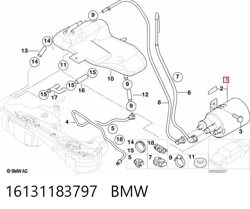 Фильтр топливный BMW 16131183797