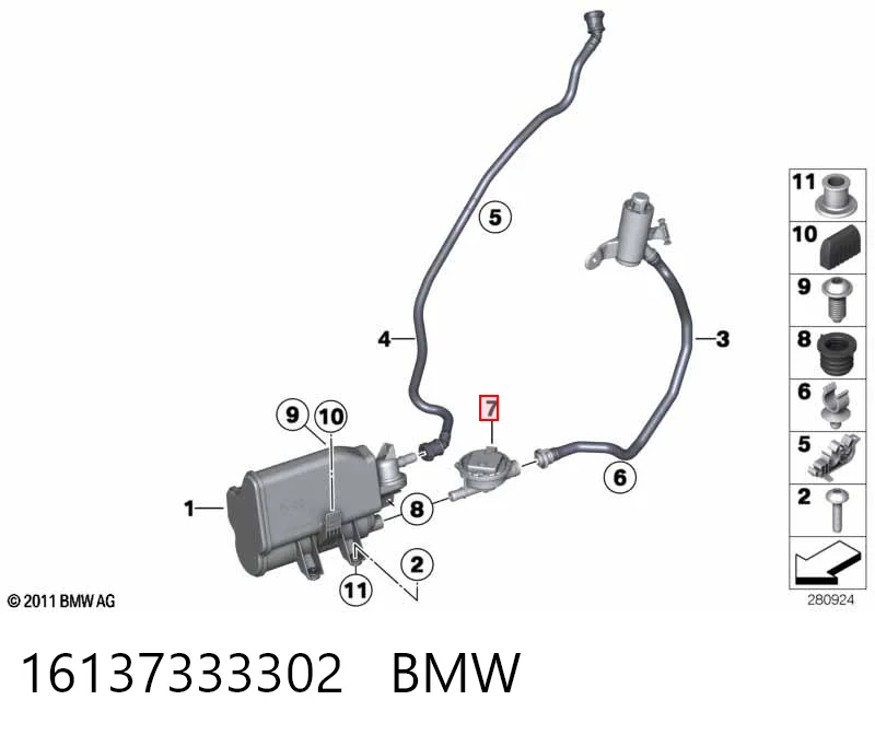 7333302 BMW Клапан абсорбера