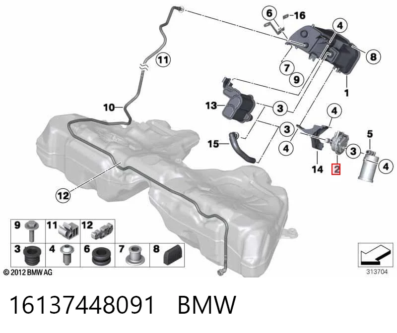Клапан адсорбера топлива BMW 7 седан (F01, F02, F03, F04) (2008 - 2015) цена, от 9.20 USD