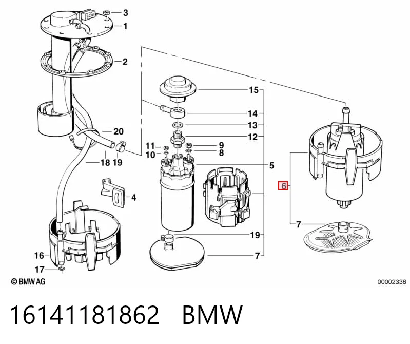 16141181862 BMW Топливный насос электрический погружной