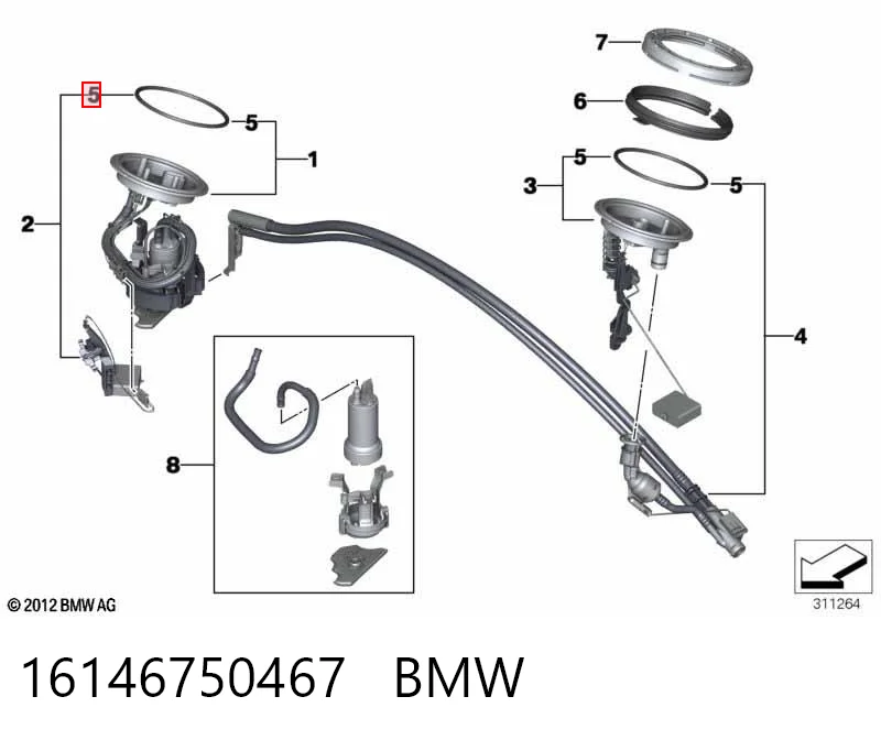 16146750467 BMW Прокладка датчика уровня топлива / топливного насоса (топл.бак)