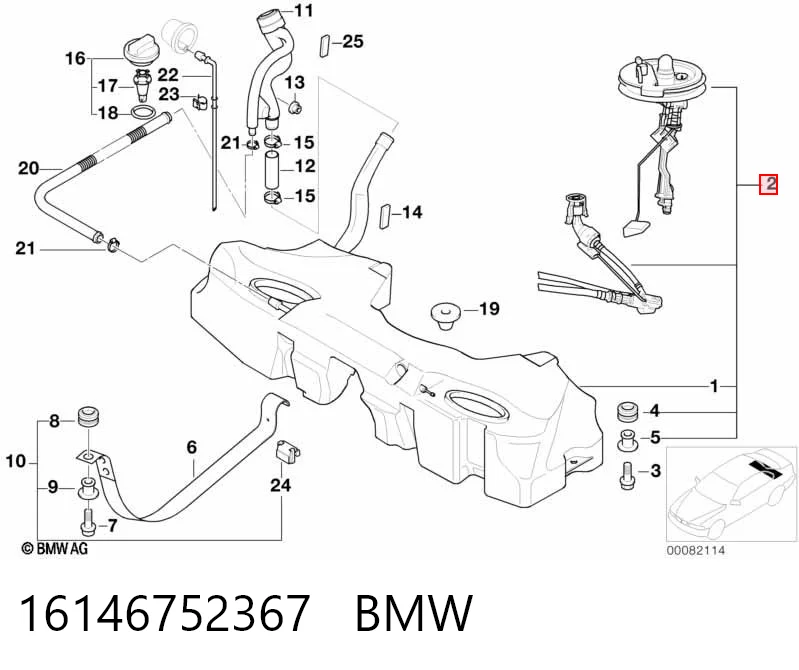 Бак топливный BMW 16146752367