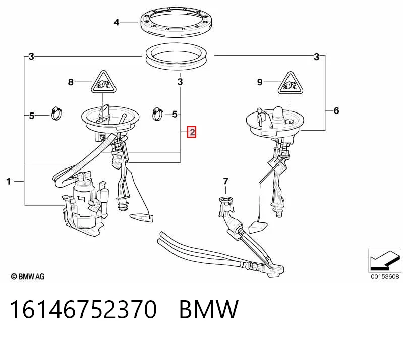 16146752370 BMW Датчик уровня топлива в баке правый