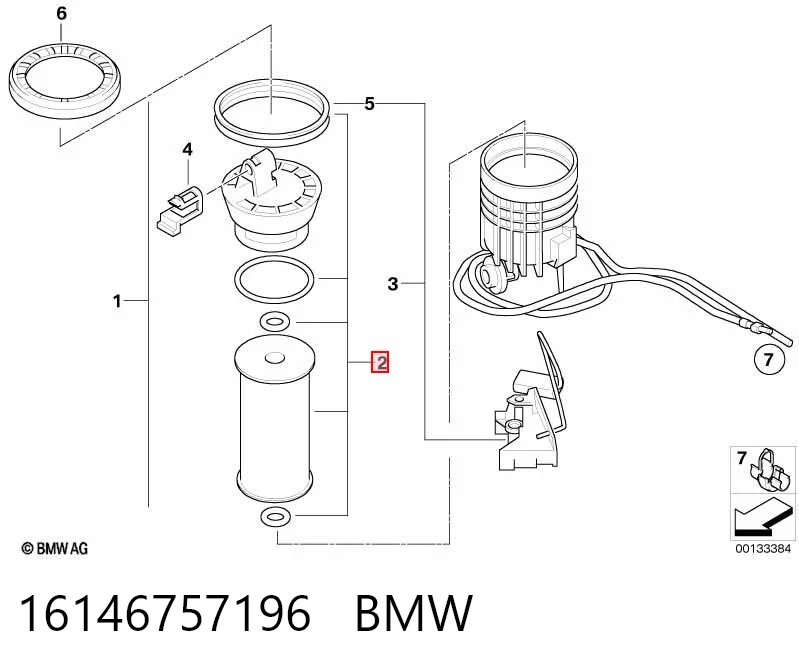 Фильтр топливный BMW 16146757196