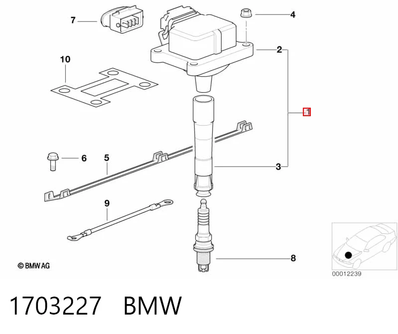 1703227 BMW Катушка зажигания