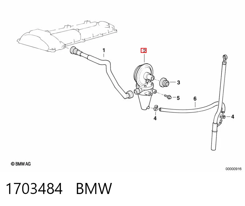 1703484 BMW Клапан PCV вентиляции картера