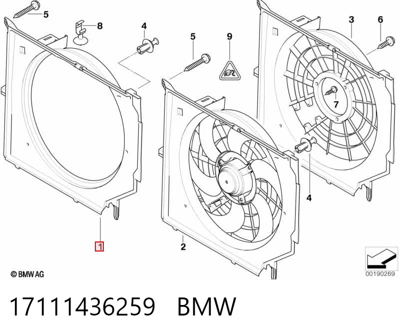 17111436259 BMW Рамка вентилятора