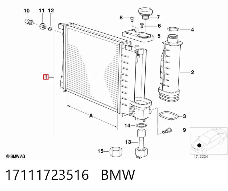 17111723516 BMW Радиатор основной