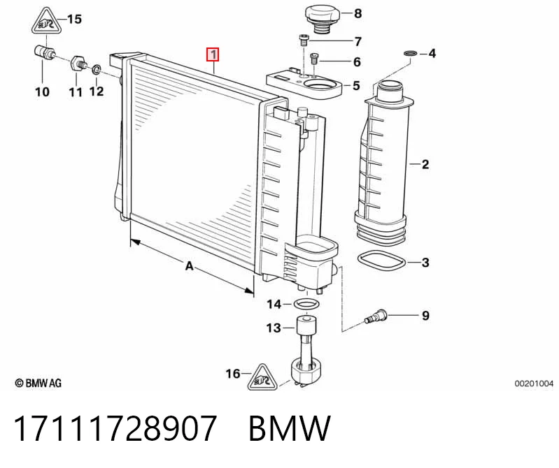 17111728907 BMW Радиатор основной