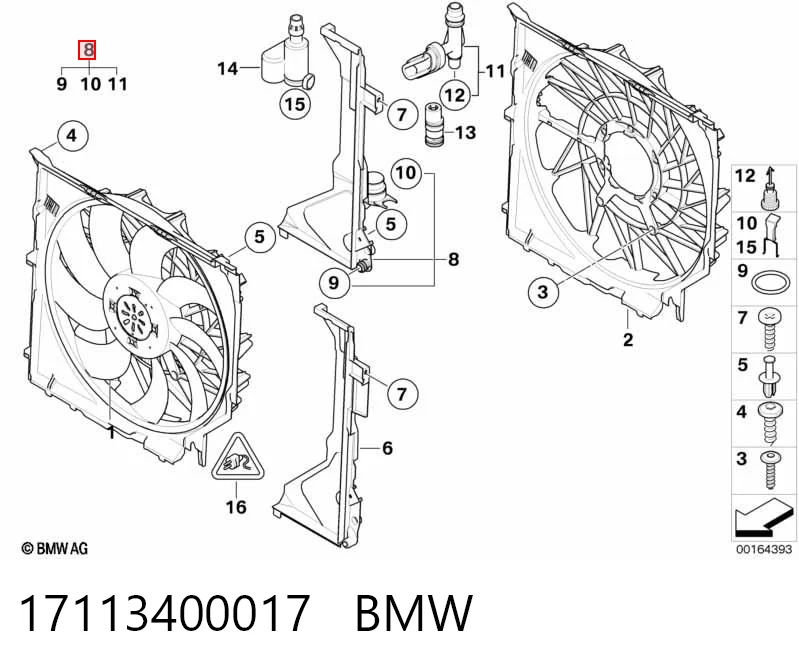 17113400017 BMW Кронштейн расширительного бачка