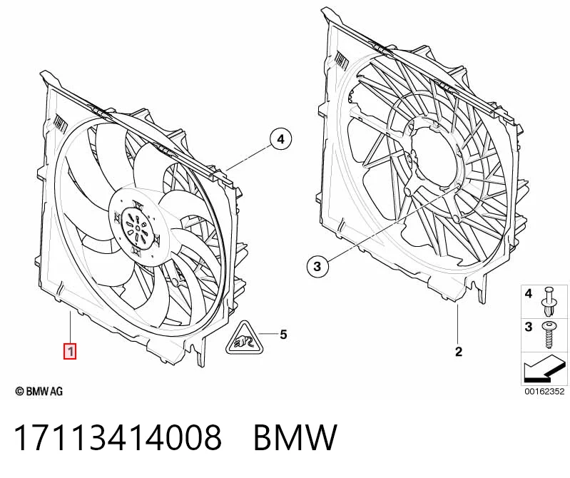 17113414008 BMW Диффузор радиатора охлаждения в сборе с мотором