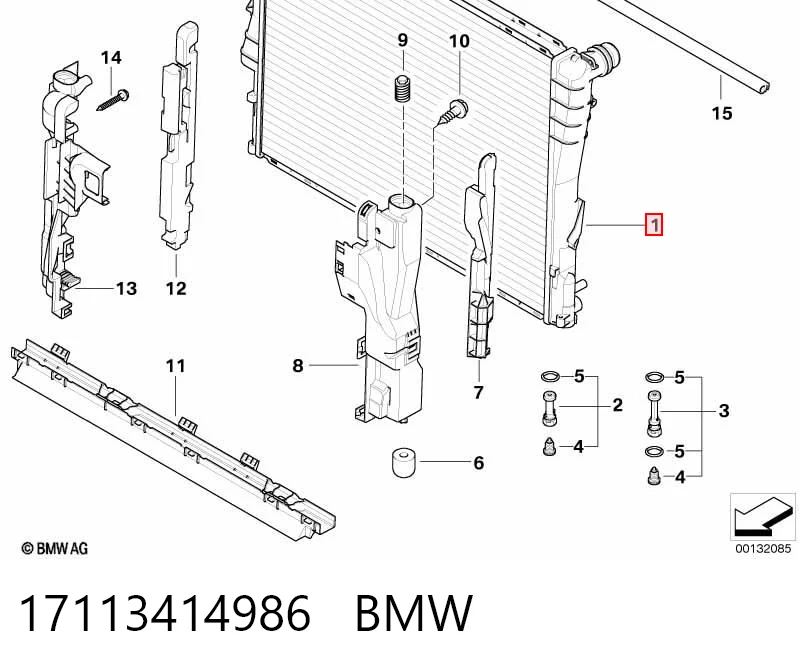 17113414986 BMW Радиатор основной