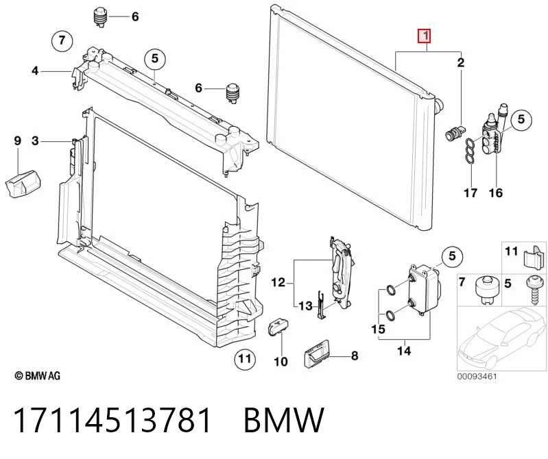 17114513781 BMW Радиатор основной