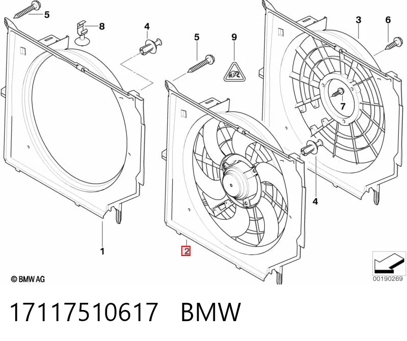 17117510617 BMW Диффузор радиатора охлаждения в сборе с мотором