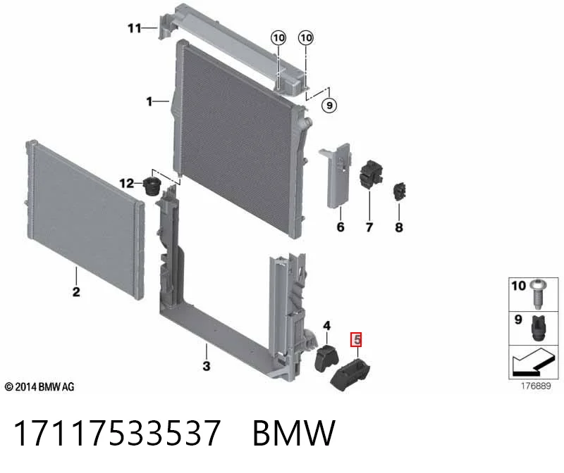 17117533537 BMW Кронштейн радиатора нижний
