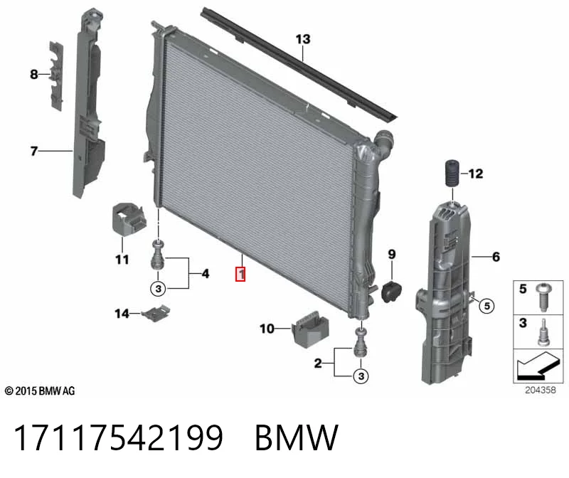 17117542199 BMW Радиатор основной