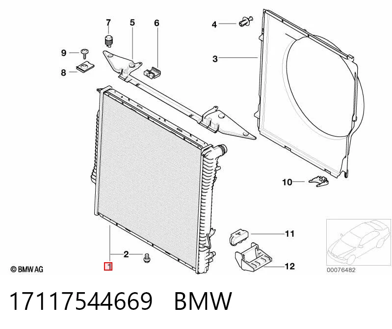 17117544669 BMW Радиатор основной
