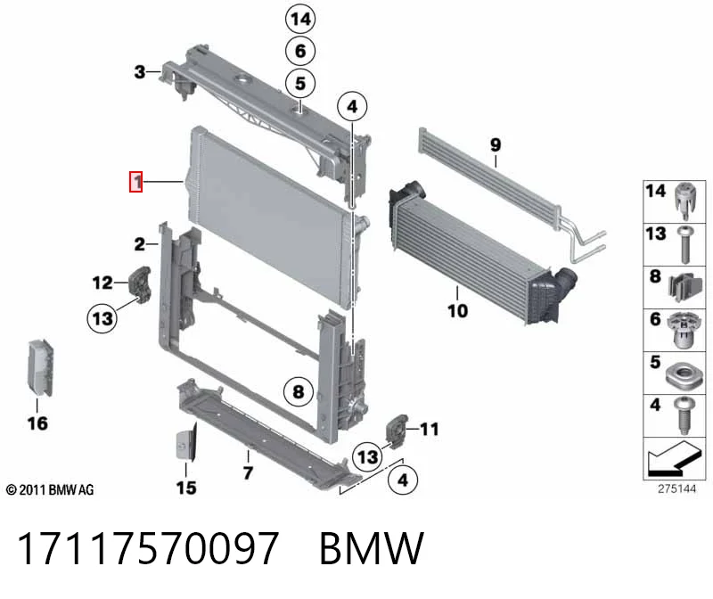 17117570097 BMW Радиатор основной