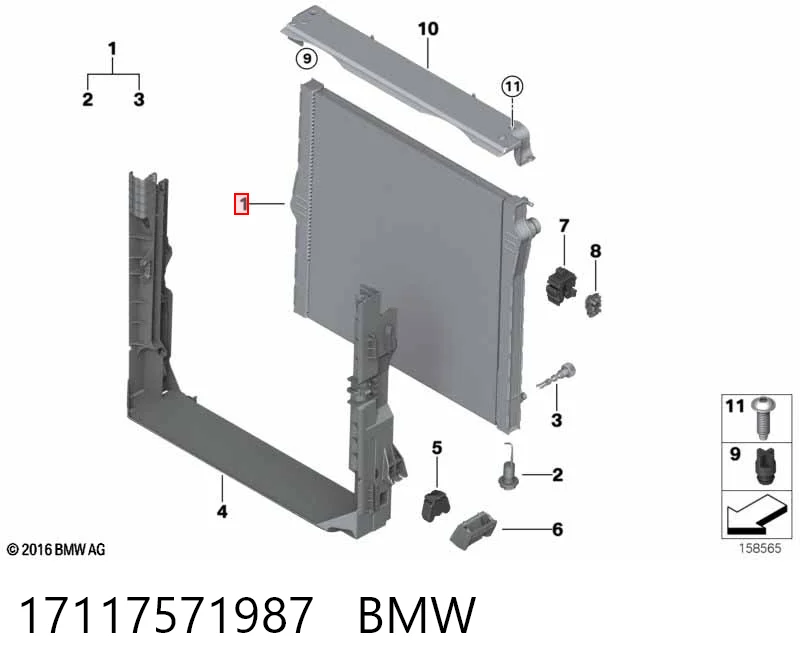 17117571987 BMW Радиатор основной