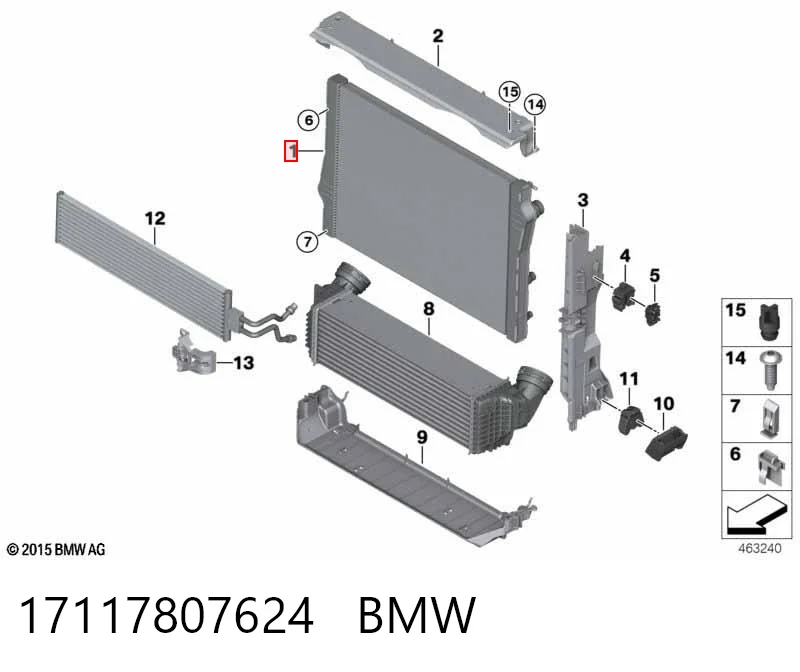 17117807624 BMW Радиатор основной