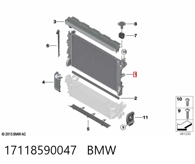 17118590047 BMW Радиатор основной