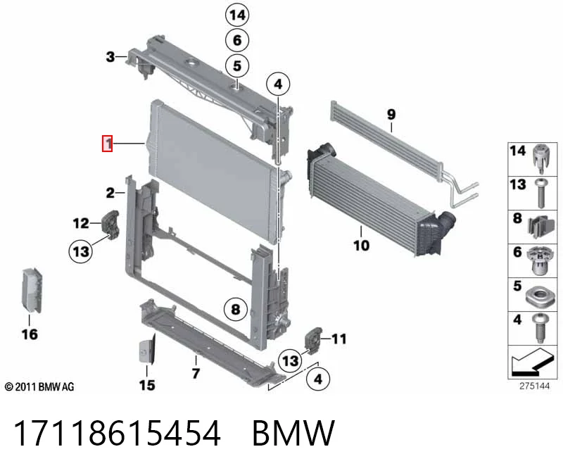 17118615454 BMW Радиатор основной