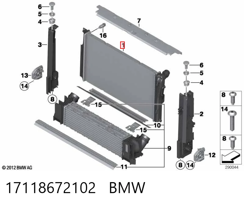 17118672102 BMW Радиатор основной